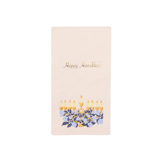 Bonjour Fête X One & Only Paper Happy Hanukkah Menorah Guest Towels - Hosted by Kelly Gaudreau