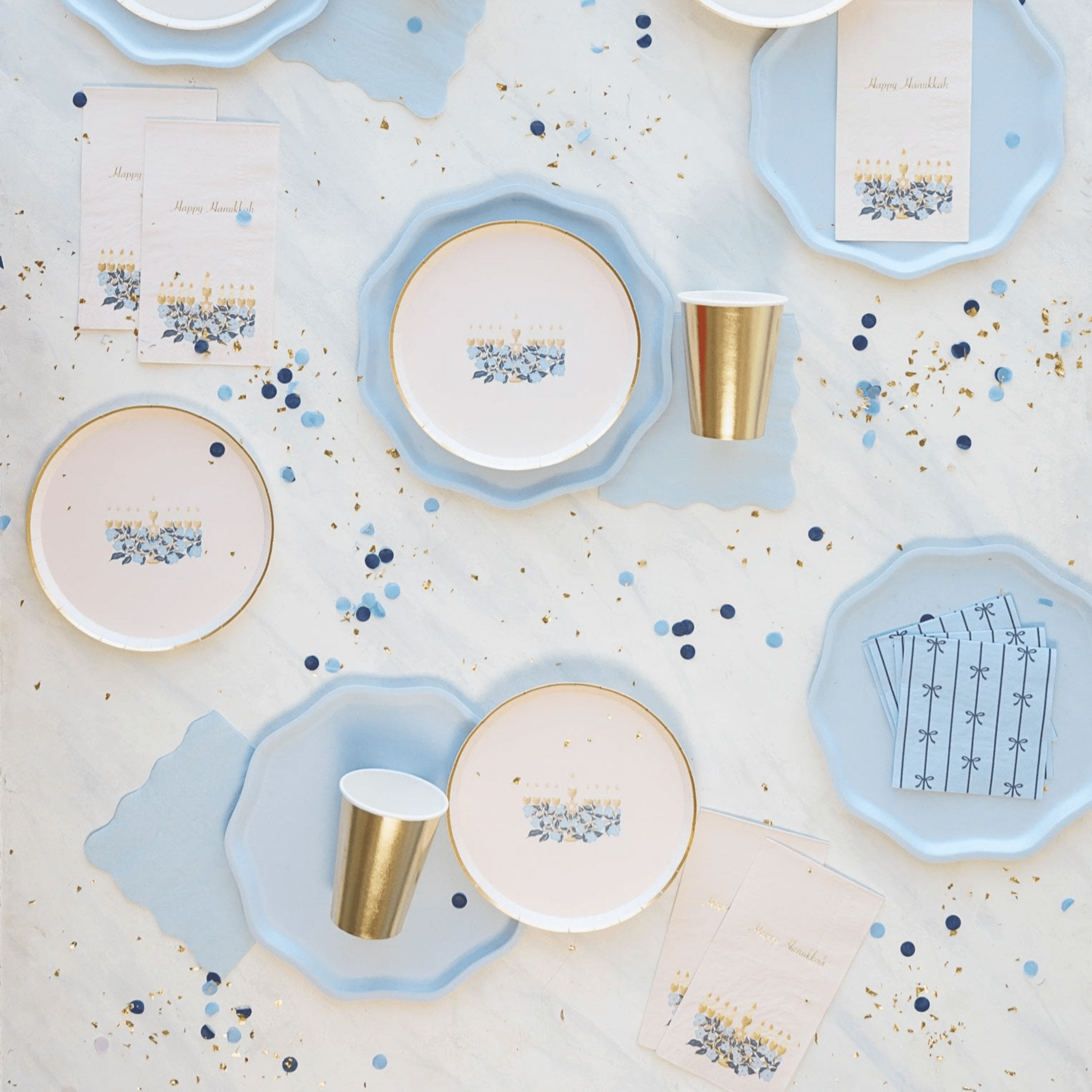 Bonjour Fête X One & Only Paper Happy Hanukkah Menorah Guest Towels - Hosted by Kelly Gaudreau