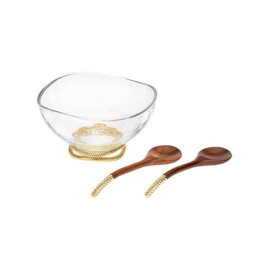 Braid Gold Glass Salad Bowl - Hosted by Kelly Gaudreau