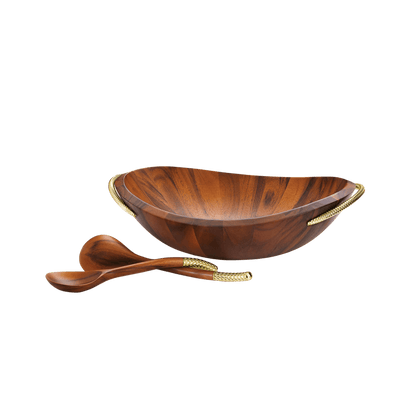 Braid Gold Salad Bowl & Servers - Hosted by Kelly Gaudreau