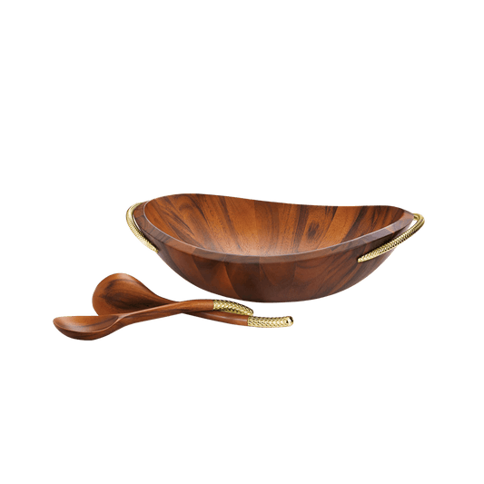 Braid Gold Salad Bowl & Servers - Hosted by Kelly Gaudreau