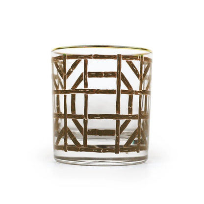 Brown Bamboo Bourbon Glass Set of 4 - Hosted by Kelly Gaudreau