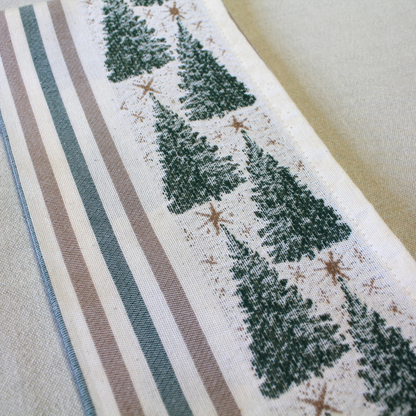 Christmas Tree Striped Kitchen Towel