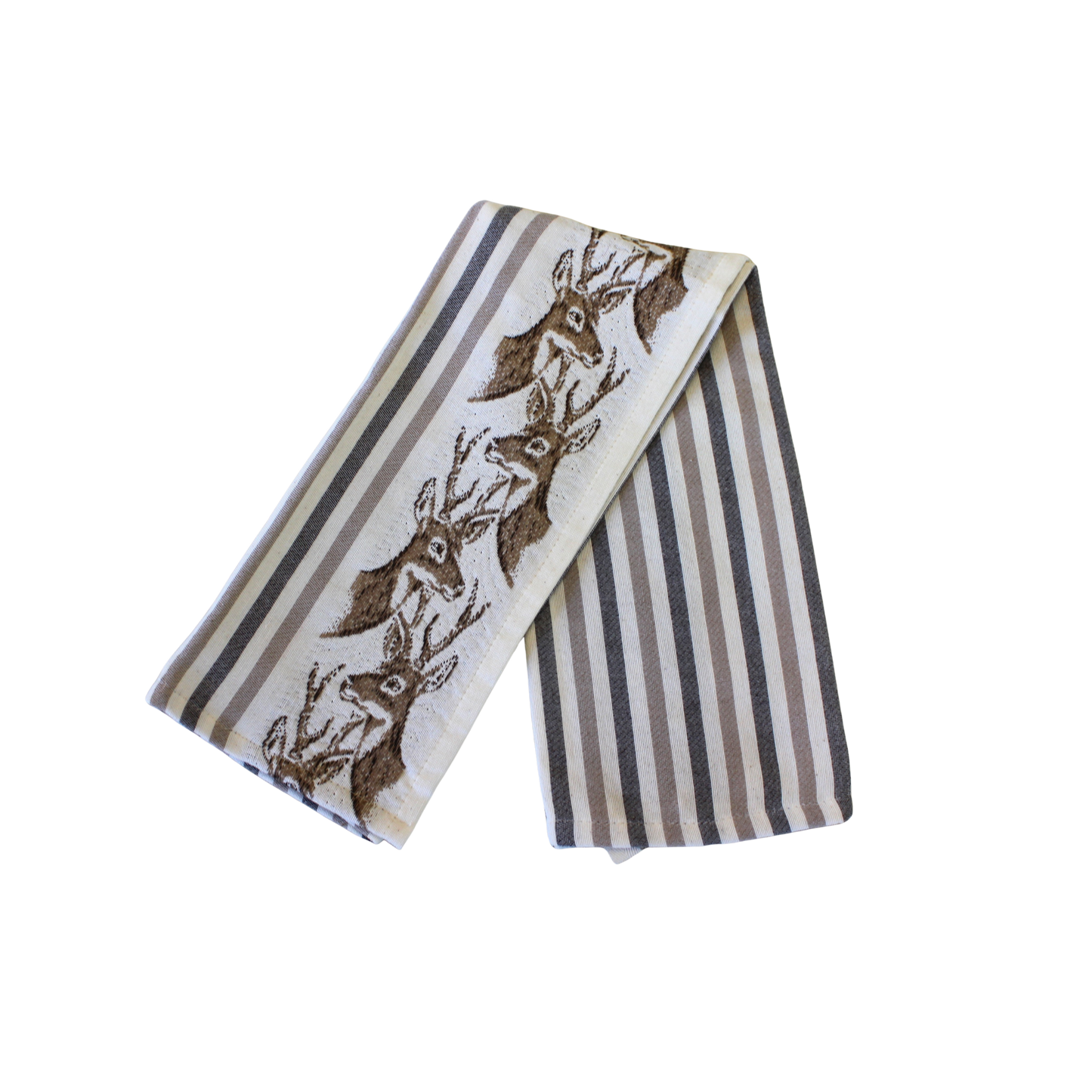Deer Striped Kitchen Towel