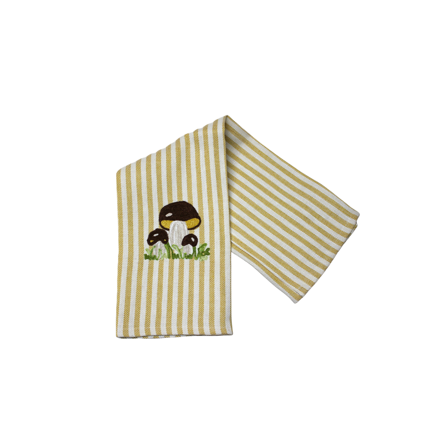 Porcini Embroidered Pomelo Kitchen Towel - Mustard