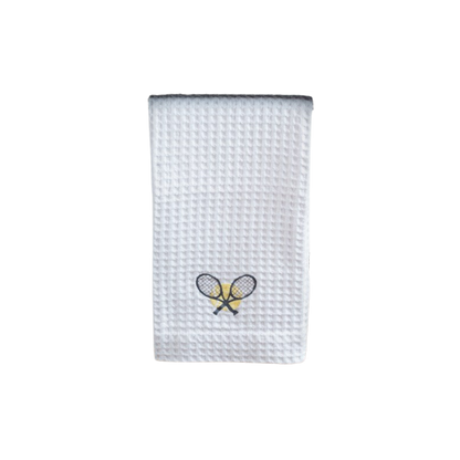 Tennis Embroidered Waffle Guest Towel