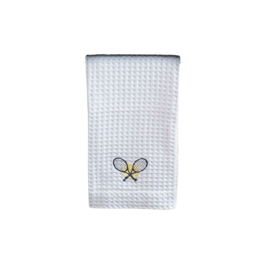 Tennis Embroidered Waffle Guest Towel