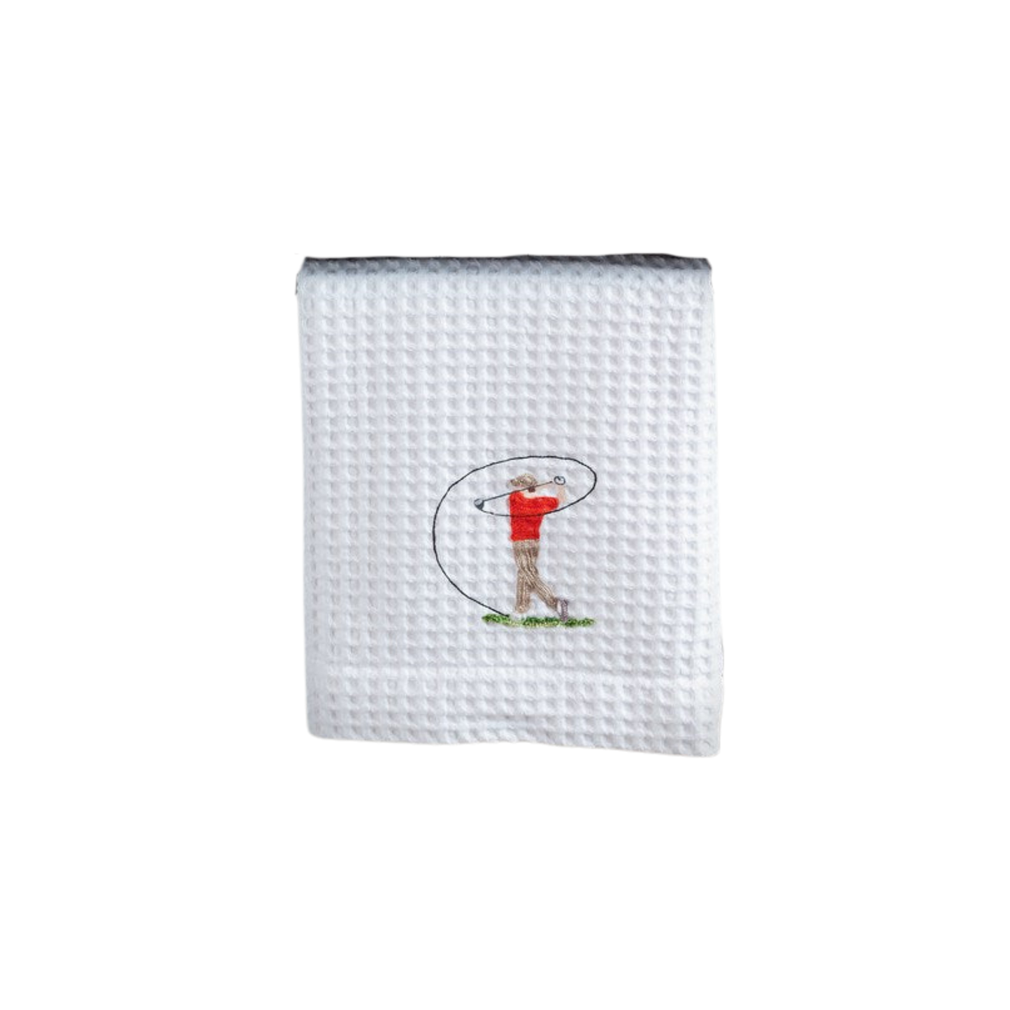 Golf Embroidered Waffle Guest Towel