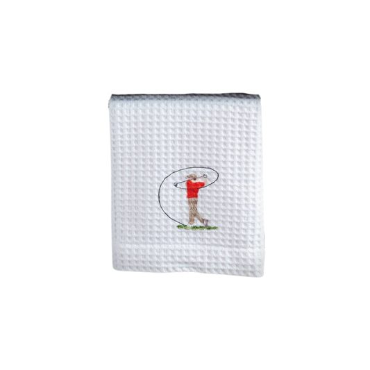 Golf Embroidered Waffle Guest Towel