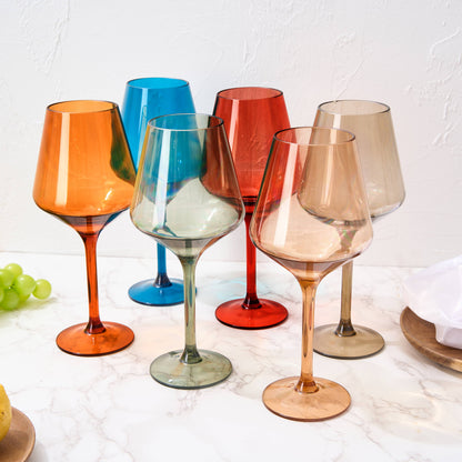 Floating Acrylic Wine Glass in Green Set of 2