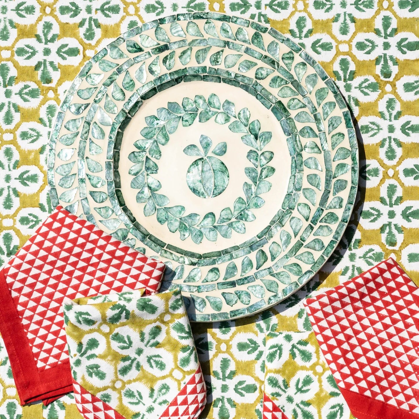 Capiz Shell Pomegranate Placemat Ivy Set of 4 - Hosted by Kelly Gaudreau