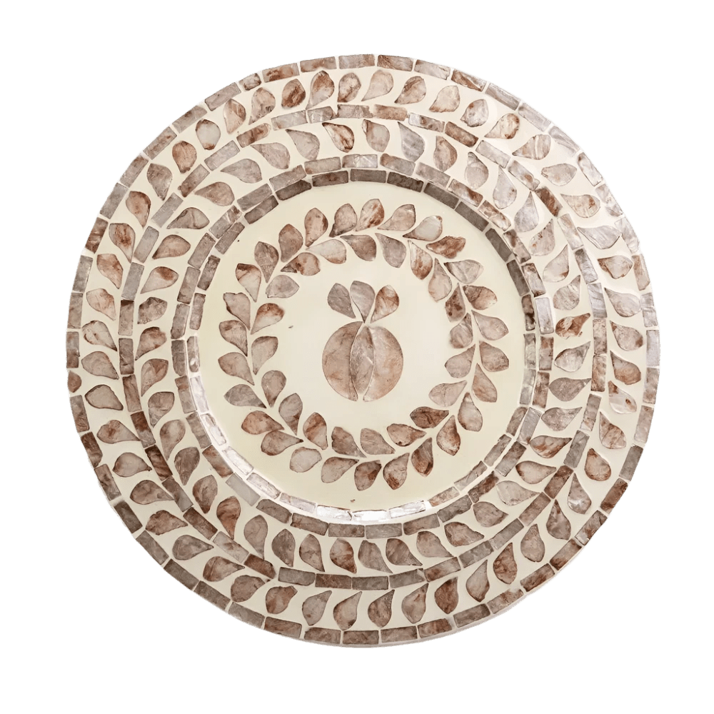 Capiz Shell Pomegranate Placemat Taupe Set of 4 - Hosted by Kelly Gaudreau
