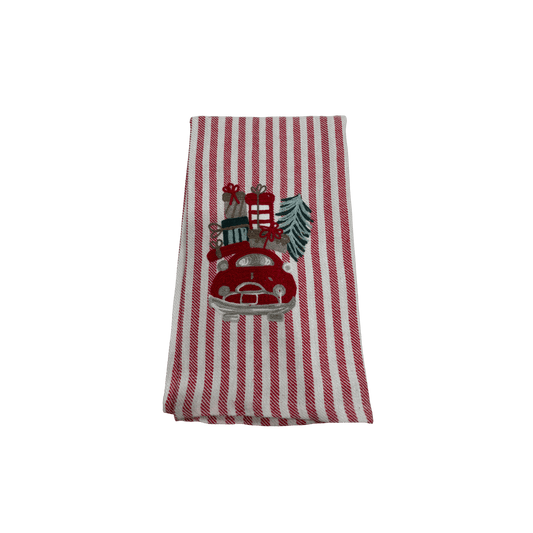 Car with Gifts Embroidered Pomelo Kitchen Towel - Red - Hosted by Kelly Gaudreau