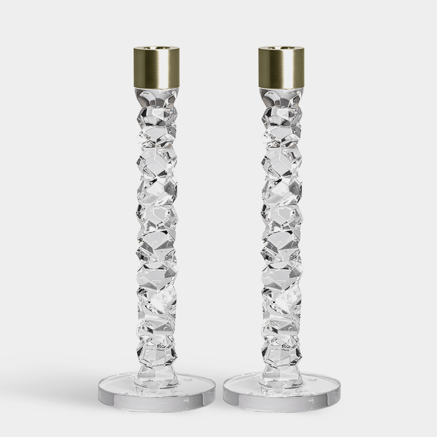 Carat Candlestick Brass Large - Set of 2 - Hosted by Kelly Gaudreau