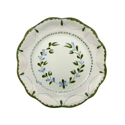 Set of 4 Hand-Painted Flower dinner Plates made in Spain, each uniquely adorned with delicate floral designs created by skilled artisans. Ideal for special occasions or everyday use, these plates highlight slight color variations, making each piece captivatingly unique.