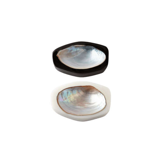 Caviar Dishes in Ivory and Black Set of 2 - Hosted by Kelly Gaudreau