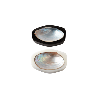 Caviar Dishes in Ivory and Black Set of 2 - Hosted by Kelly Gaudreau