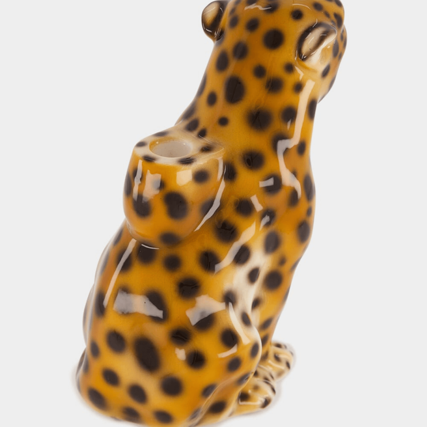 Ceramic Jungle Leopard Candlestick Holder - Hosted by Kelly Gaudreau