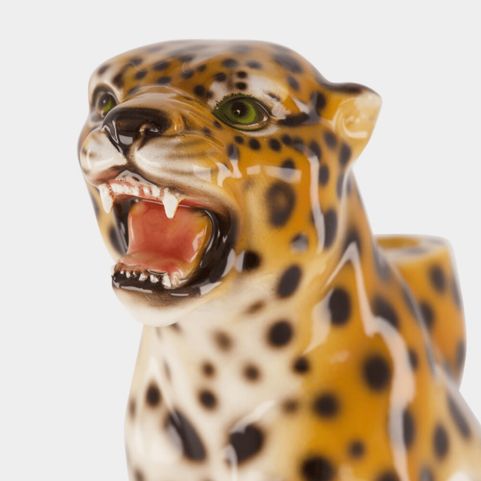 Ceramic Jungle Leopard Candlestick Holder - Hosted by Kelly Gaudreau