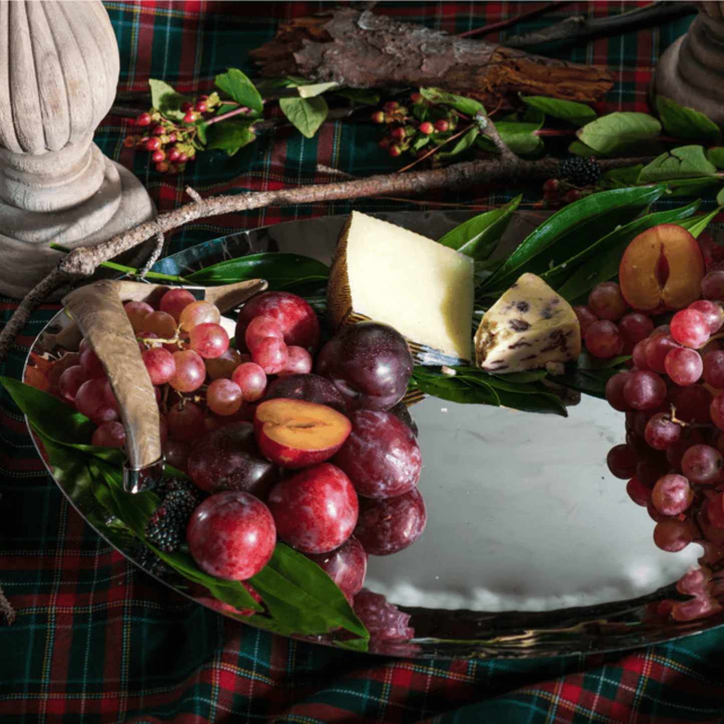 Chalet Nickel Tray with Horn Handles - Hosted by Kelly Gaudreau