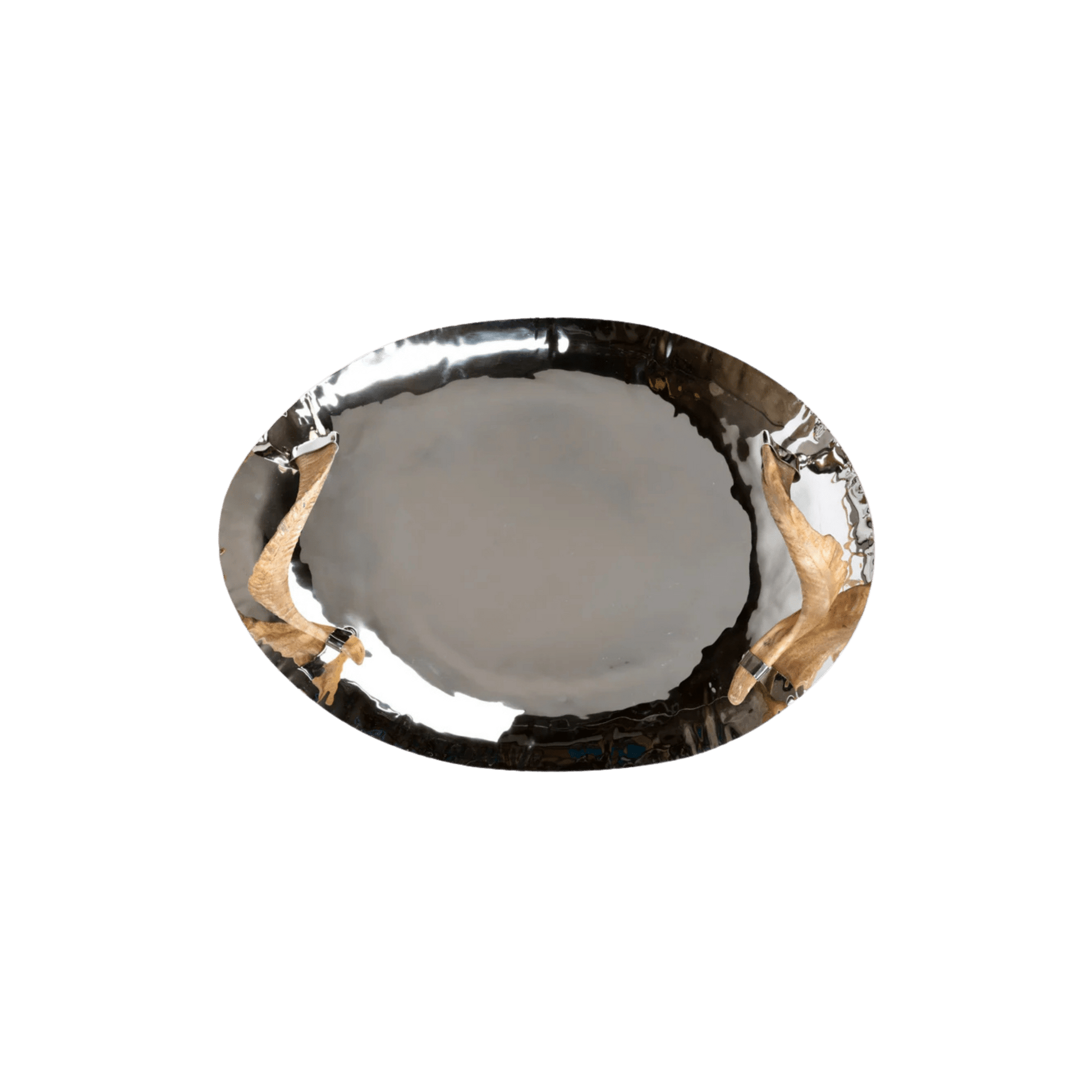 Chalet Nickel Tray with Horn Handles - Hosted by Kelly Gaudreau