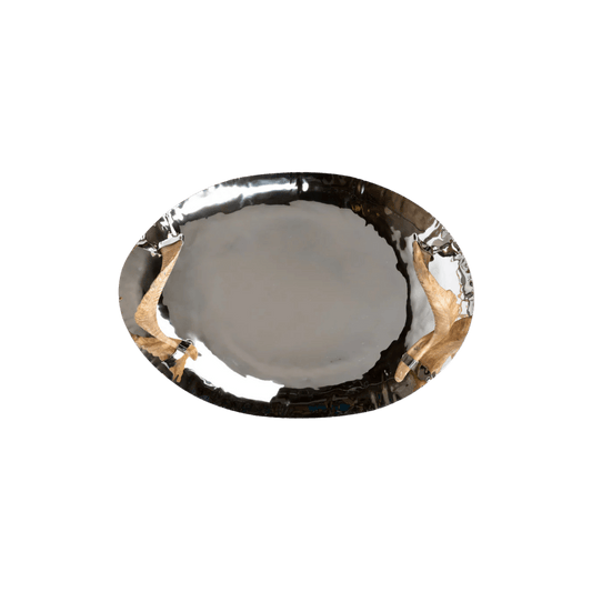 Chalet Nickel Tray with Horn Handles - Hosted by Kelly Gaudreau