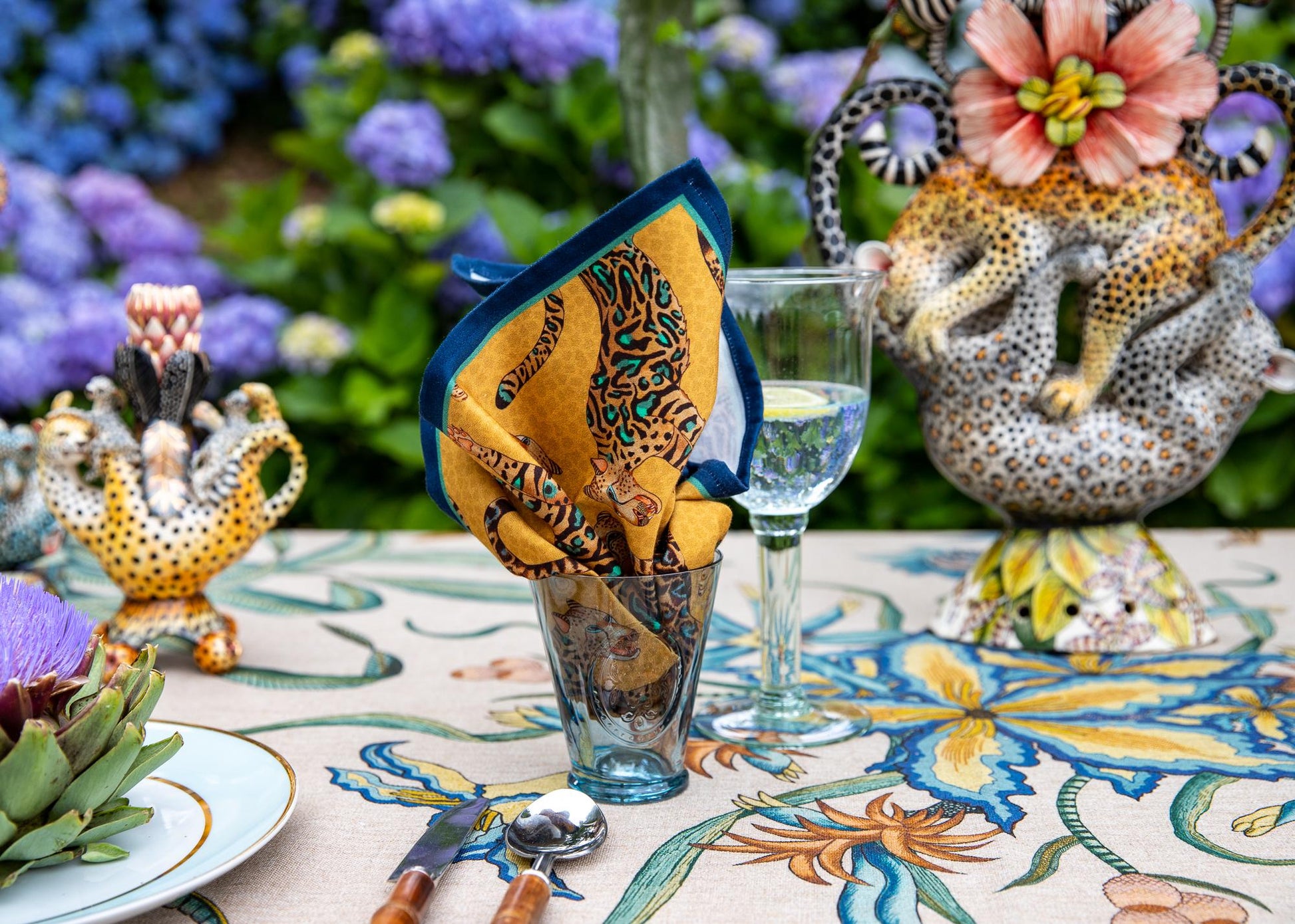 Cheetah Kings Napkins in Gold - Set of 2 - Hosted by Kelly Gaudreau