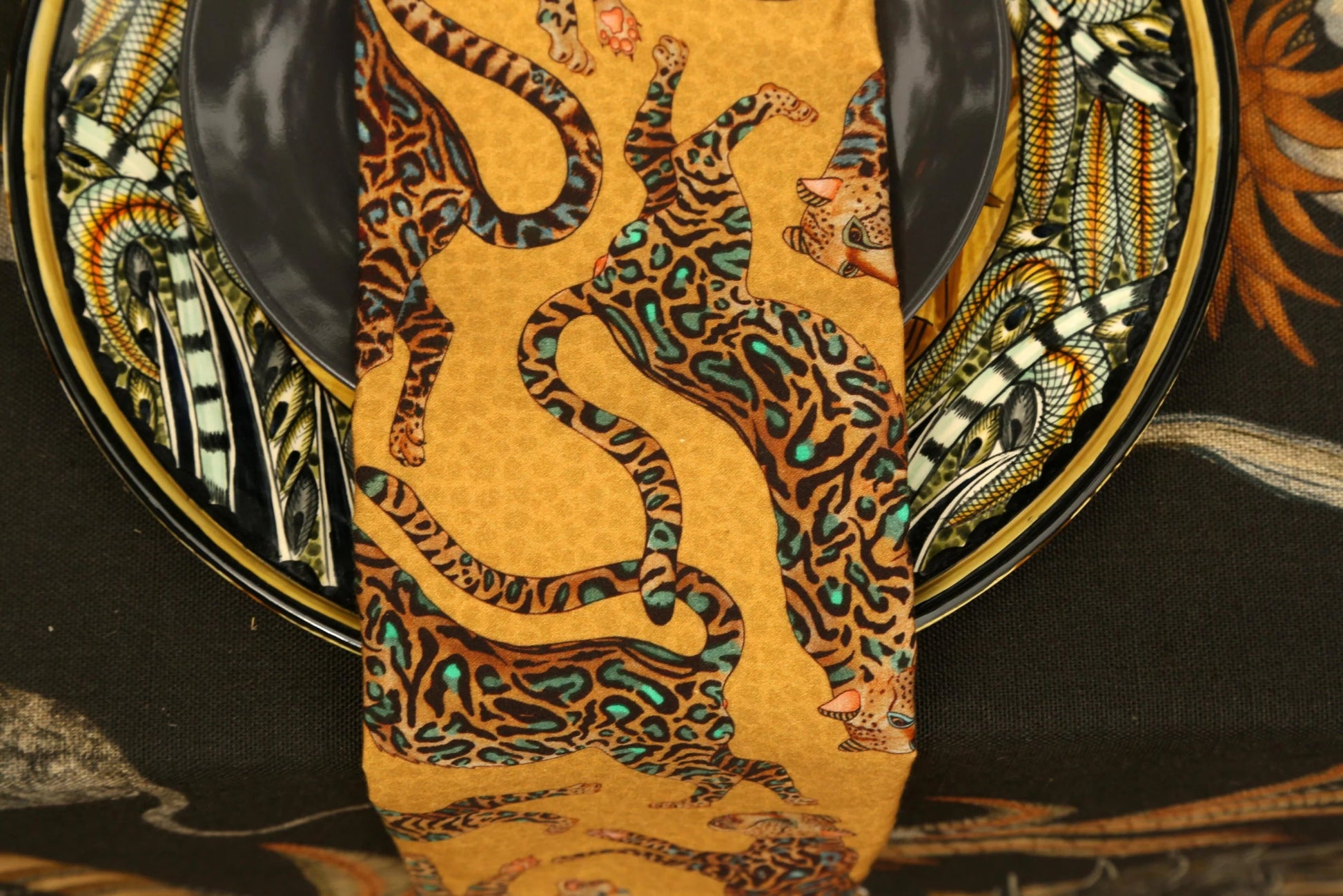 Cheetah Kings Napkins in Gold - Set of 2 - Hosted by Kelly Gaudreau