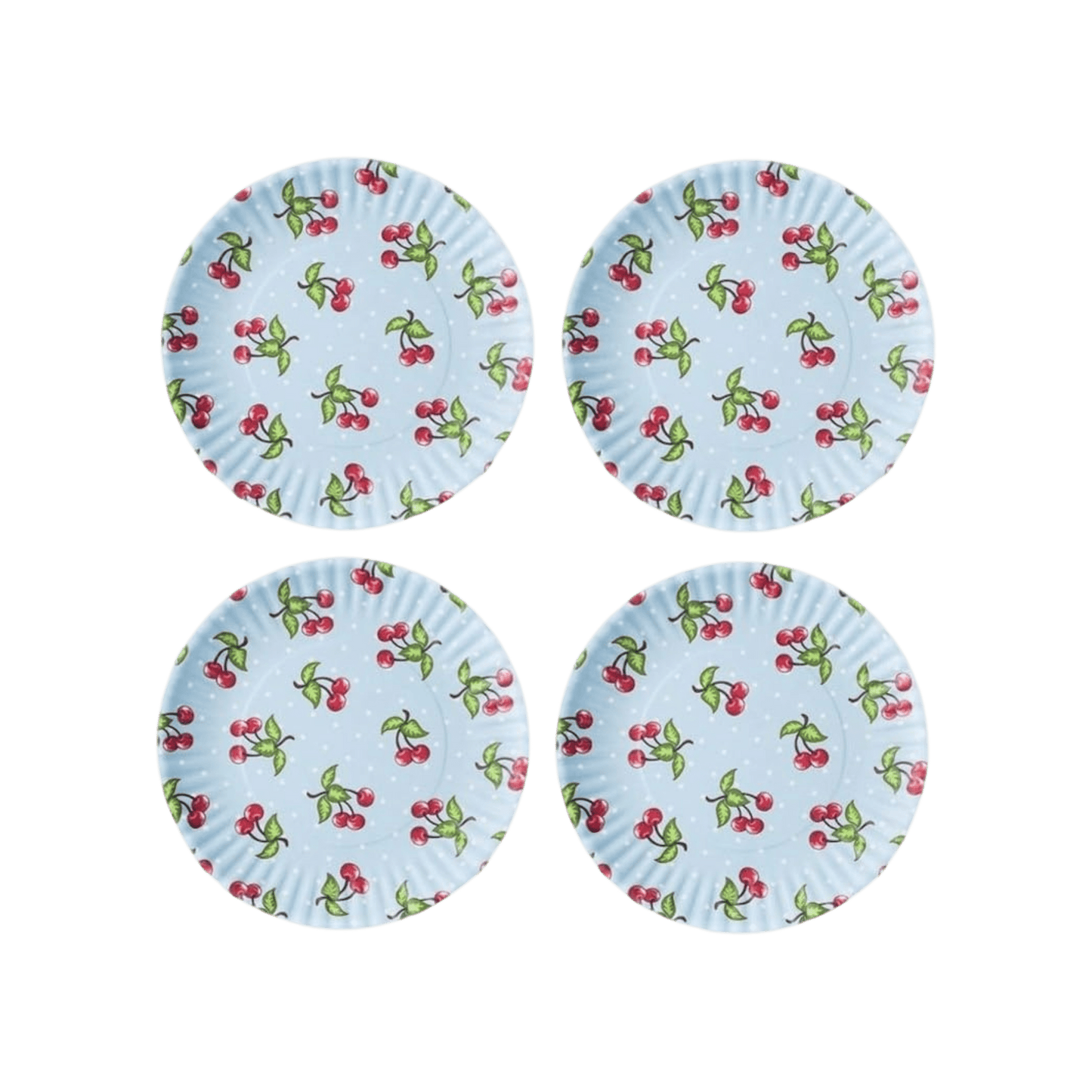 Cherries Melamine "Paper" Plates Set of 4 - Hosted by Kelly Gaudreau