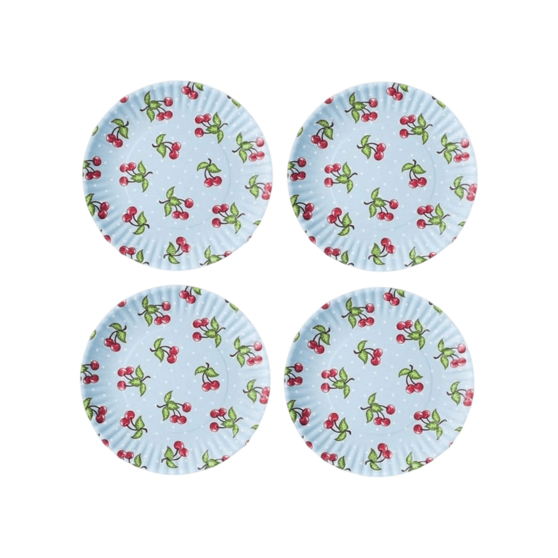 Cherries Melamine "Paper" Plates Set of 4 - Hosted by Kelly Gaudreau
