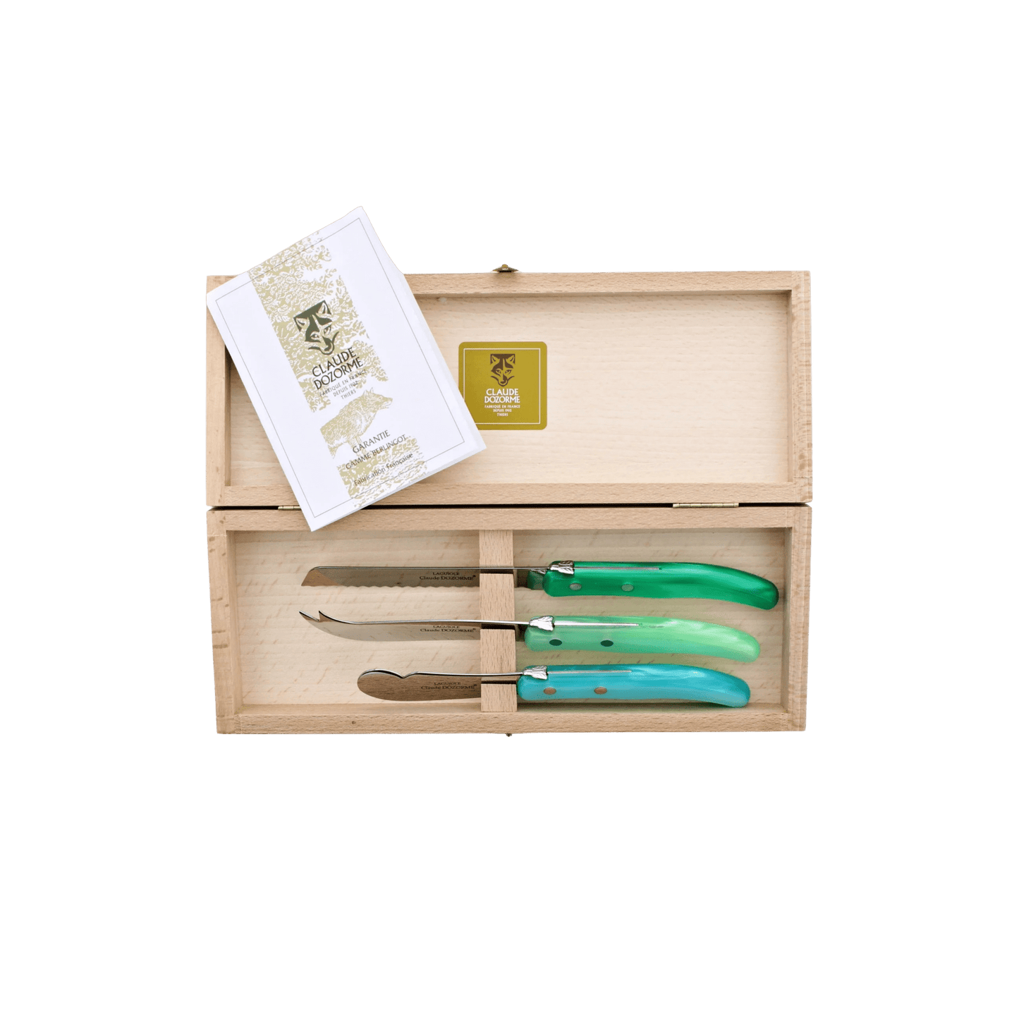 Claude Dozorme Berlingot Laguiole Breakfast Set - Blue - Green - Hosted by Kelly Gaudreau