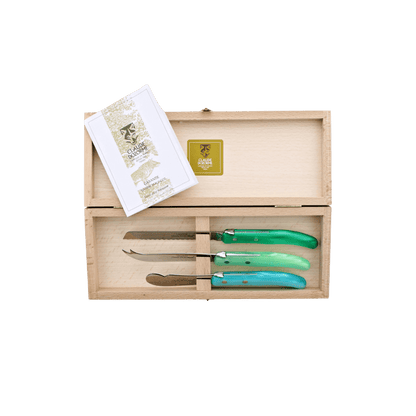 Claude Dozorme Berlingot Laguiole Breakfast Set - Blue - Green - Hosted by Kelly Gaudreau