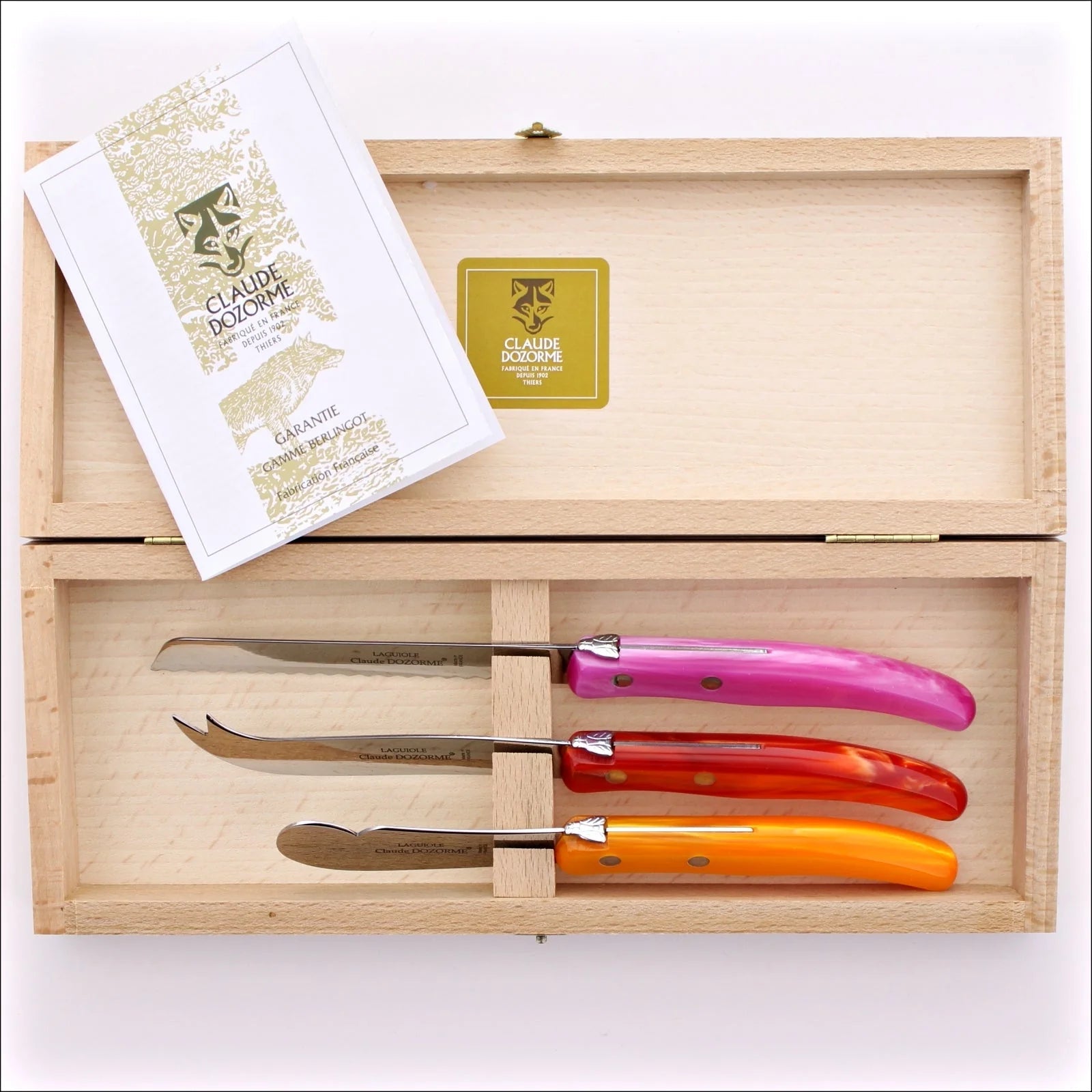 Claude Dozorme Berlingot Laguiole Breakfast Set - Pink - Orange - Hosted by Kelly Gaudreau