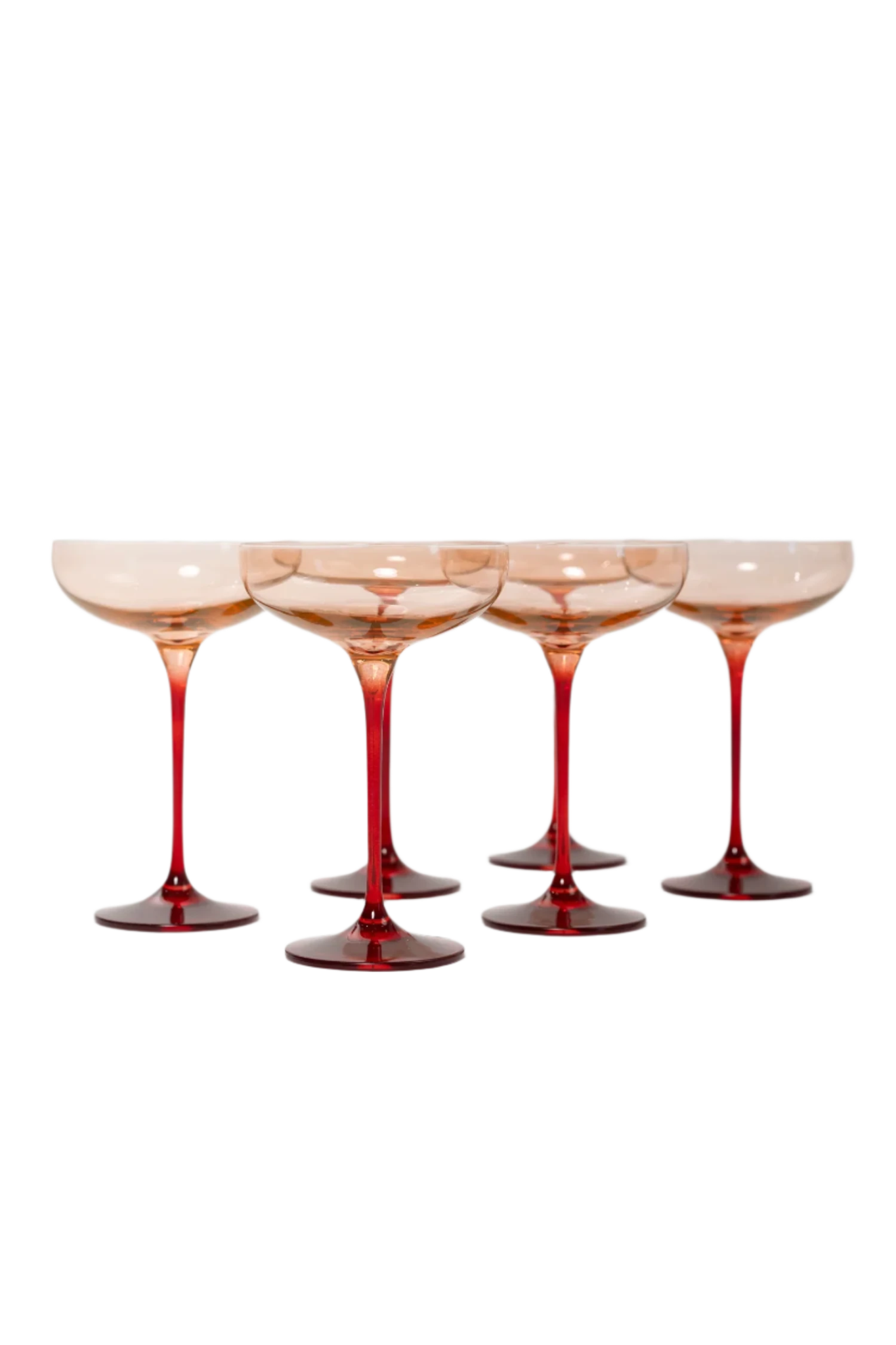 Colored Champagne Coupe - Blush Pink and Red Set of 6 - Hosted by Kelly Gaudreau