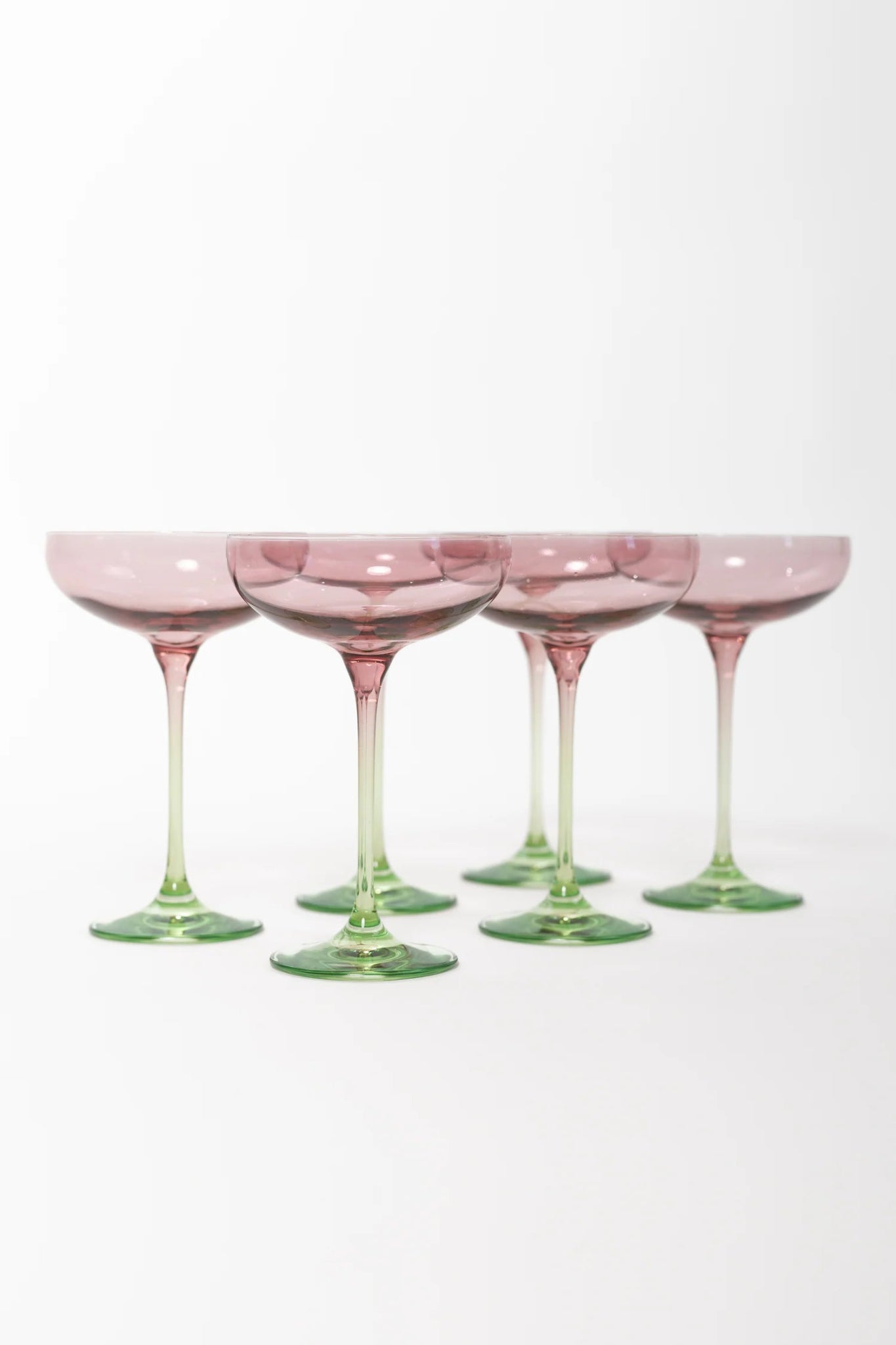 Colored Champagne Coupe - Rose and Mint Green Set of 6 - Hosted by Kelly Gaudreau