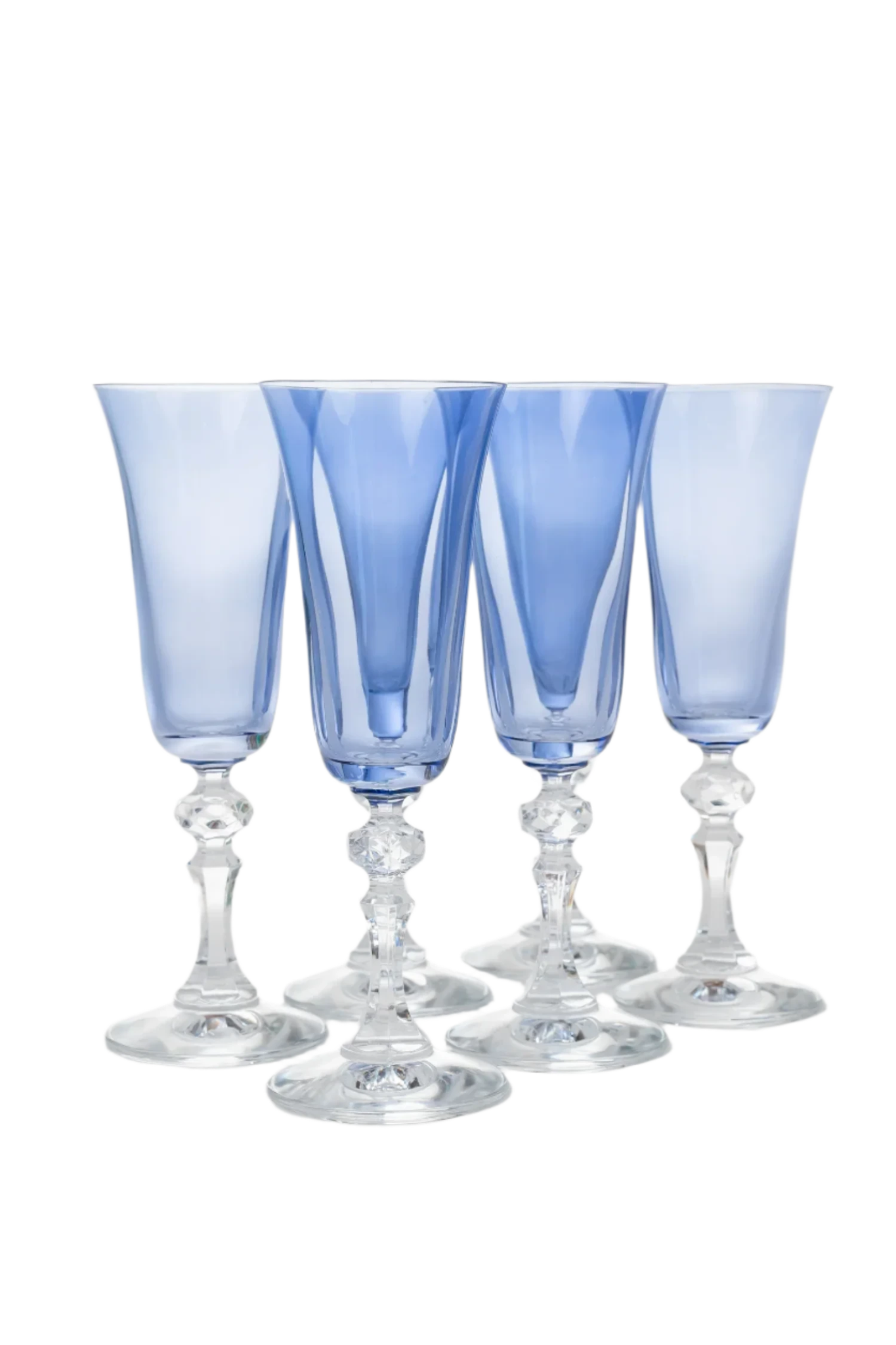 Colored Regal Flute With Clear Stem - Cobalt Blue Set of 6 - Hosted by Kelly Gaudreau