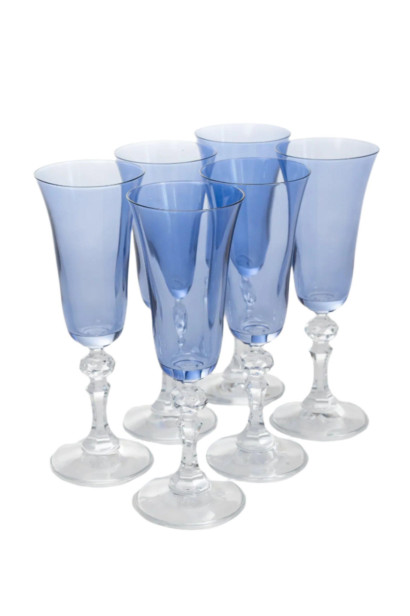 Colored Regal Flute With Clear Stem - Cobalt Blue Set of 6 - Hosted by Kelly Gaudreau