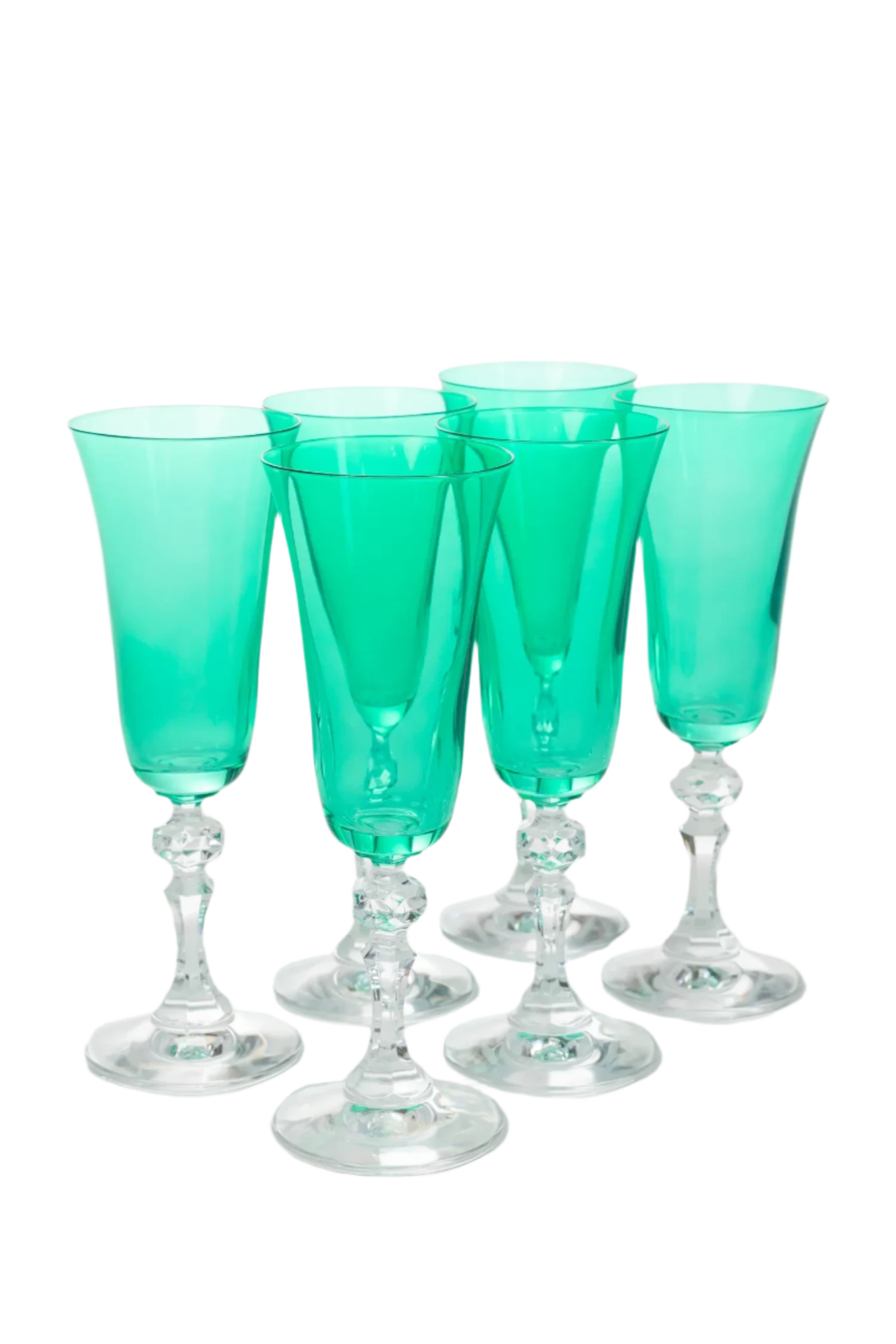 Colored Regal Flute With Clear Stem - Kelly Green Set of 6 - Hosted by Kelly Gaudreau