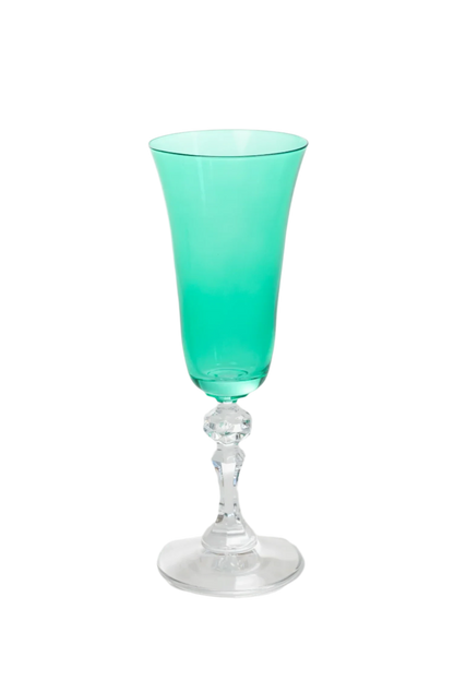 Colored Regal Flute With Clear Stem - Kelly Green Set of 6 - Hosted by Kelly Gaudreau
