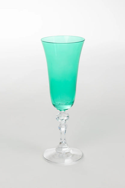 Colored Regal Flute With Clear Stem - Kelly Green Set of 6 - Hosted by Kelly Gaudreau