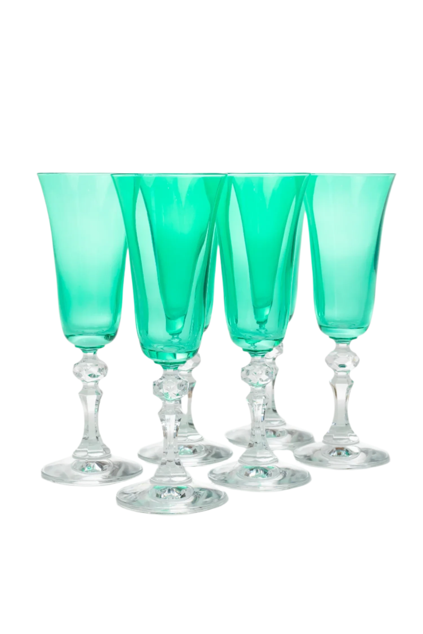 Colored Regal Flute With Clear Stem - Kelly Green Set of 6 - Hosted by Kelly Gaudreau