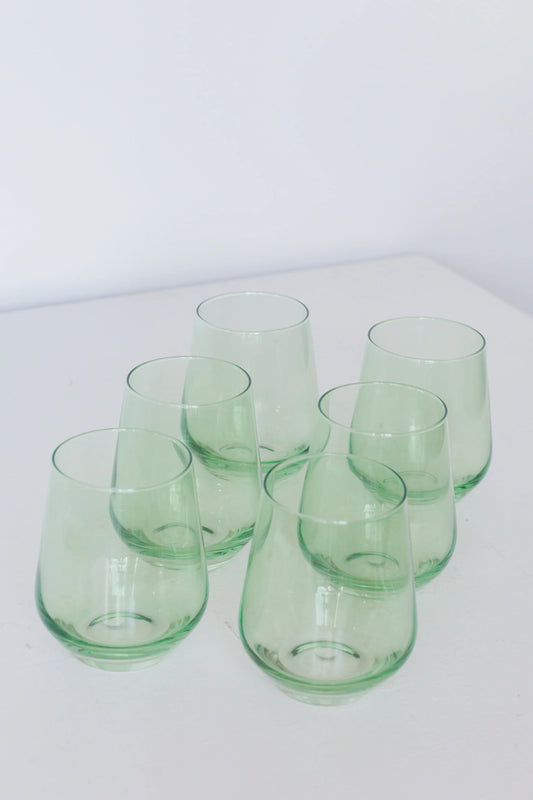 Colored Wine Stemless - Green Mint Set of 6 - Hosted by Kelly Gaudreau