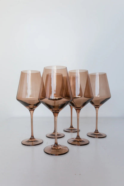 Colored Wine Stemware - Amber Smoke Set of 6 - Hosted by Kelly Gaudreau