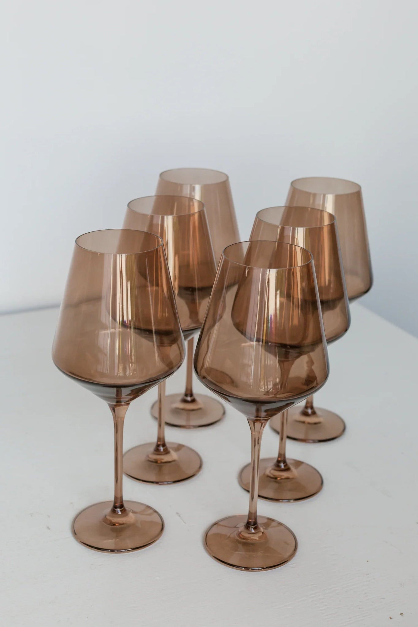 Colored Wine Stemware - Amber Smoke Set of 6 - Hosted by Kelly Gaudreau