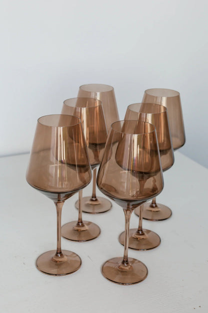Colored Wine Stemware - Amber Smoke Set of 6 - Hosted by Kelly Gaudreau