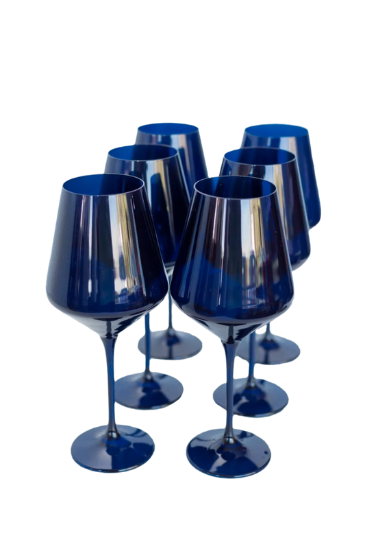 Colored Wine Stemware - Midnight Blue Set of 6 - Hosted by Kelly Gaudreau