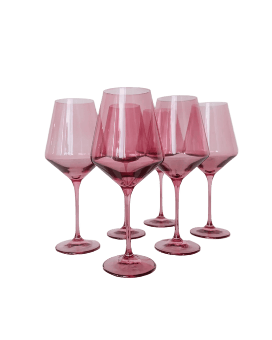 Colored Wine Stemware - Rose Set of 6 - Hosted by Kelly Gaudreau