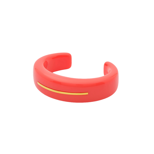 Coral Resin Chunky Bangle with 18k Gold Stripe - Hosted by Kelly Gaudreau