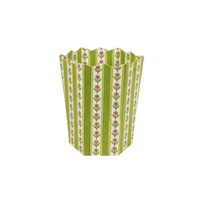 Cottage Garden Blockprint Waste/Storage Bin - Green - Hosted by Kelly Gaudreau