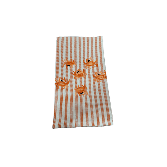 Crabs Embroidered Pomelo Kitchen Towel - Orange - Hosted by Kelly Gaudreau